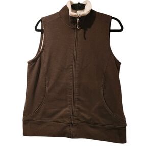 L.L. Bean vest Chocolate brown with soft fleece lining